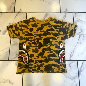 BAPE Yellow Camo Shark Side Tee